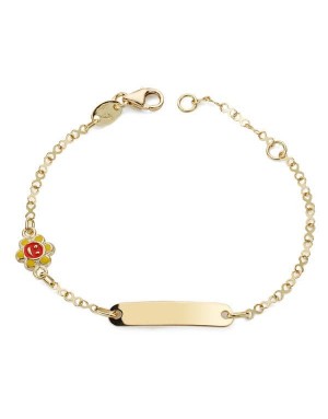 18K ESCLAVA SOL ESMALTE 14,5 CM