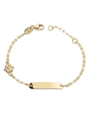 18K ESCLAVA MOTIVO FLOR 14 CM