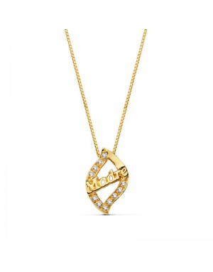 18K GARGANTILLA ORO AMARILLO MADRE CIRCONITAS. CADENA 44 CM