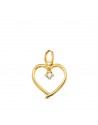 18K YELLOW GOLD HEART PENDANT WITH ZIRCONIA 2MM. 13 X 12 MM.