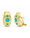 18K PENDIENTES ORO AMARILLO TURQUESA OMEGA