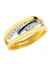 18K BICOLOUR ZIRCONIA RING 8 MM