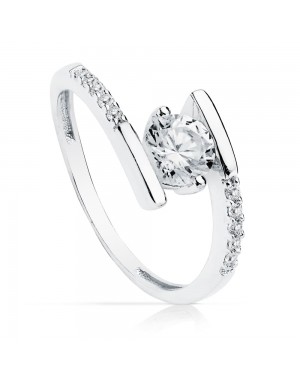 18K SOLITARIO ORO BLANCO CIRCONITA 5,5 MM