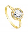 18K SORTIJA ORO AMARILLO MOTIVO REDONDO 9 MM CIRCONITA CENTRAL 6 MM