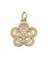 18K COLGANTE FLOR CALADA CIRCONITA  17 X 15 MM