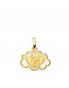 18K COLGANTE ANGELITO BURLON NUBE NACAR 15 X 12 MM