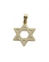 18K COLGANTE ESTRELLA DE DAVID 23X18 MM TALLADA