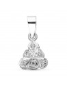 18K WHITE GOLD PENDANT ZIRCONIA TRIANGLE 9 MM
