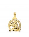 18K YELLOW GOLD HORSESHOE ZIRCONIA PENDANT 28 X 24 MM
