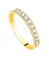 18K YELLOW GOLD WEDDING RING ROUND ZIRCONIA. BODY WIDTH: 2.5 MM