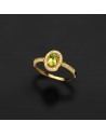 18K SORTIJA ORO AMARILLO CON OLIVINA Y CIRCONITAS OLIVINA: 6X4 MM 0,47 KTES.