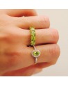 18K SORTIJA ORO AMARILLO CON OLIVINA Y CIRCONITAS OLIVINA: 6X4 MM 0,47 KTES.