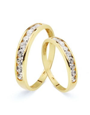 18K ALIANZA CIRCONITAS CARRIL ORO AMARILLO 3.5 MM