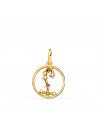 18K YELLOW GOLD HOROSCOPE SCORPIO CONSTELLATIONS ZIRCONIA PENDANT 12 MM