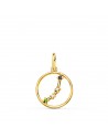 18K YELLOW GOLD HOROSCOPE ARIES CONSTELLATIONS ZIRCONIA PENDANT 12 MM