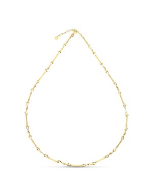 18K GARGANTILLA ORO AMARILLO TRAMOS Y ESLABONES 45 CM