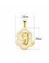 18K MEDALLA VIRGEN NIÑA NUBE CON NACAR Y CIRCONITA 15 X 12 MM