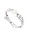 18K WHITE GOLD PEARL AND CUBIC ZIRCONIA RING