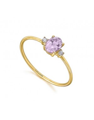 ANILLO OA AMATISTA Y BRILLANTES                                                                     