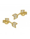PDTES MINI PLATA BAÑO ORO AMARILLO FLECHA CZ BLANCAS                                                