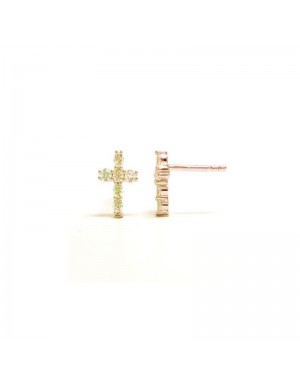 PDTES MINI PLATA BAÑO ORO AMARILO CRUZ CZ BLANCAS                                                   