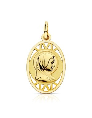 9K MEDALLA VIRGEN FRANCESA 19X13 MM