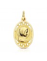 9K MEDALLA VIRGEN FRANCESA 19X13 MM