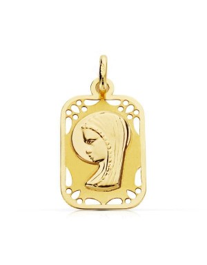 9K MEDALLA VIRGEN NIÑA CALADA 16X11 MM