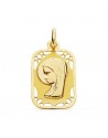 9K MEDALLA VIRGEN NIÑA CALADA 16X11 MM