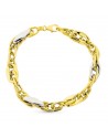 9K PULSERA ORO BICOLOR 20 CM