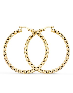 9K AROS ORO AMARILLO HUECOS RELIADOS BRILLO 36X3 MM