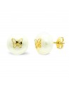 9K PEARL EARRINGS 9 MM BUTTERFLY PRESSURE