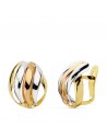18K PENDIENTES TRICOLOR BANDAS 15X12 MM