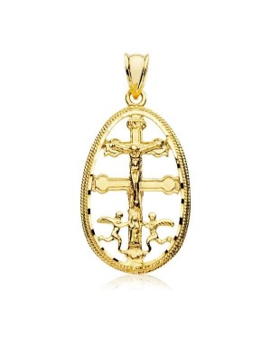 9K CARAVACA ORO AMARILLO CERCO 29X19 MM