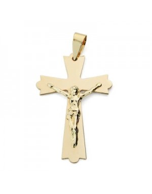 9K CRUZ CON CRISTO ORO AMARILLO 29X18 MM