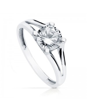 9K SOLITAIRE WHITE GOLD 7 MM