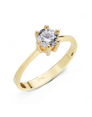 9K YELLOW GOLD SOLITAIRE ZIRCONIA 5.5 MM