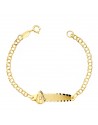 18K YELLOW GOLD BABY BRACELET HUNGARIAN GOLD PLATED VIRGIN DEW 24X5 MM 12 CM