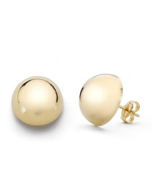 9K PENDIENTES MEDIA BOLA LISA 12 MM PRESION