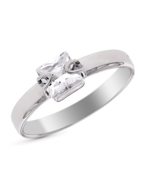 9K SOLITARIO ORO BLANCO CARRE 5X5 MM