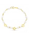 18K PULSERA ORO AMARILLO 17CM COMUNION PERLA CULTIVADA 5-5.5 MM