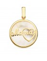 18K COLGANTE ORO AMARILLO NACAR MAMA CORAZON 20 MM