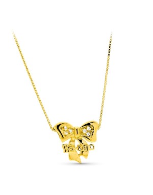 18K GARGANTILLA ORO AMARILLO LAZO TE AMO