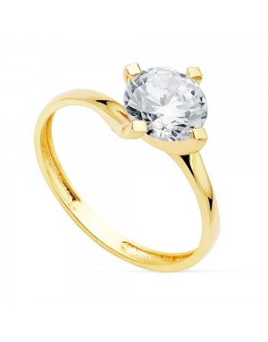 18K SOLITARIO ORO AMARILLO CIRCONITA 7 MM