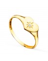 18K SELLO ORO AMARILLO MUJER CABEZA CORAZON CON CIRCONITA 9X7 MM