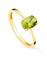 18K SORTIJA ORO AMARILLO GARRAS PIEDRA OLIVINA 7 X 5MM ANCHO CUERPO 2MM