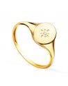 18K SELLO ORO AMARILLO MUJER CABEZA OVAL CON CIRCONITA 9X8 MM