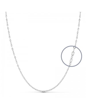 18K CADENA MACIZA ORO BLANCO 45 CM 1.5 MM
