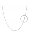 18K CADENA MACIZA ORO BLANCO 45 CM 1.5 MM