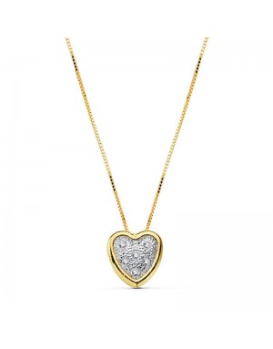 18K COLGANTE CORAZON CADENA 42CM